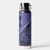 Zwarte en peri paisley waterfles (Achterkant)