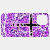 ZWARTE EN PINKROSS MET PAARSE ACHTERGROND Case-Mate iPhone CASE (Achterkant (horizontaal))