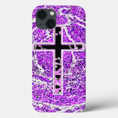 ZWARTE EN PINKROSS MET PAARSE ACHTERGROND Case-Mate iPhone CASE (Achterkant)