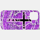 ZWARTE EN PINKROSS MET PAARSE ACHTERGROND Case-Mate iPhone CASE (Achterkant (horizontaal))