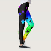 Zwarte en regenboog ster leggings (Rechts)