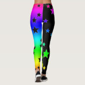 Zwarte en regenboog ster leggings (Achterkant)