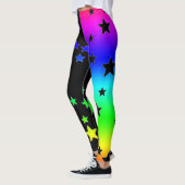 Zwarte en regenboog ster leggings (Links)