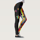 Zwarte en regenboog ster leggings (Rechts)