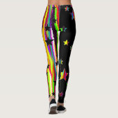 Zwarte en regenboog ster leggings (Achterkant)