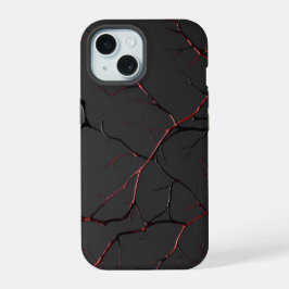 Zwarte en rode aderen iPhone 15 case