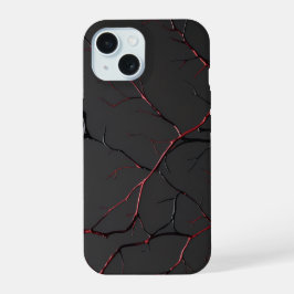 Zwarte en rode aderen iPhone 15 case