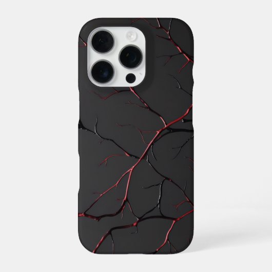 Zwarte en Rode Aderen iPhone Hoesje (Achterkant)