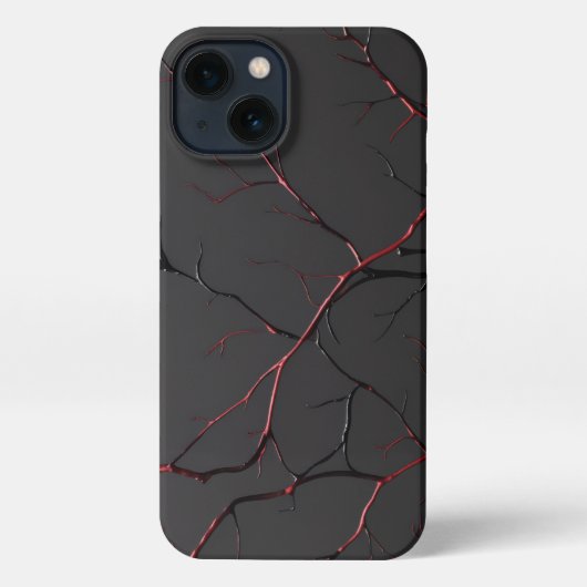 Zwarte en rode aderen iPhone hoesje (Achterkant)