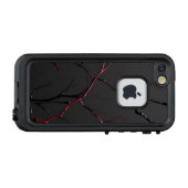 Zwarte en rode aderen LifeProof iPhone hoesje (Achterkant (horizontaal))