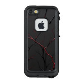 Zwarte en rode aderen LifeProof iPhone hoesje (Achterkant)