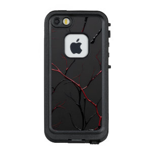 Zwarte en rode aderen LifeProof FRÄ’ iPhone SE/5/5s hoesje