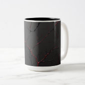 Zwarte en rode aderen tweekleurige koffiemok (Voorkant rechts)