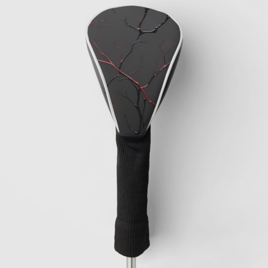 Zwarte en Rode Aders Golfheadcover (Voorkant)