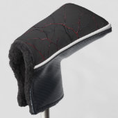 Zwarte en Rode Aders Golfheadcover (3/4 voorkant)