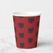 Zwarte en rode Albanese Eagle Paper Cup Papieren Bekers (Achterkant)