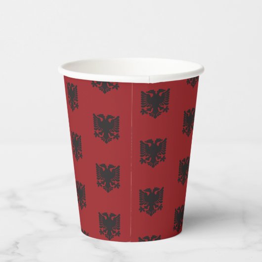 Zwarte en rode Albanese Eagle Paper Cup Papieren Bekers (Rechts)