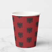 Zwarte en rode Albanese Eagle Paper Cup Papieren Bekers (Voorkant)