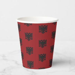 Zwarte en rode Albanese Eagle Paper Cup Papieren Bekers