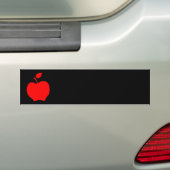 Zwarte en rode appel bumpersticker (Op auto)