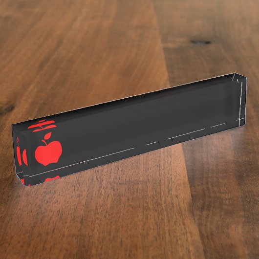 Zwarte en rode appel naambordje (Zijkant)