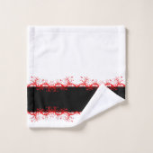 Zwarte en rode bloeiende grens bad handdoek (Wasdoekje)