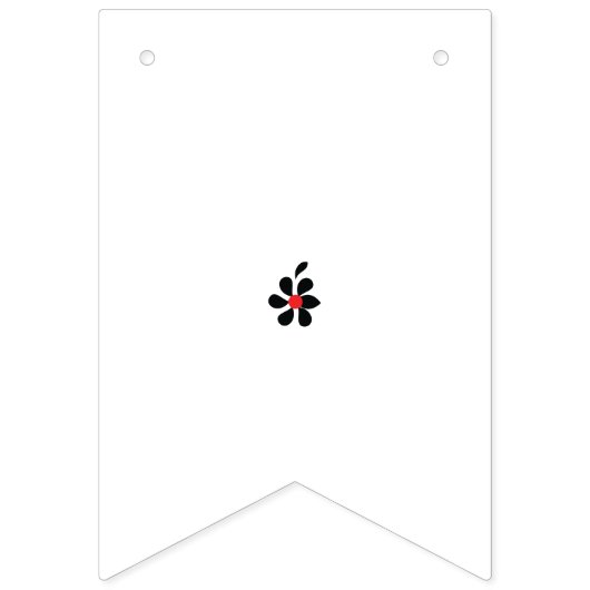 Zwarte en rode bloesem | Minimalistische bloemkuns Vlaggetjes (Tweede vlag)