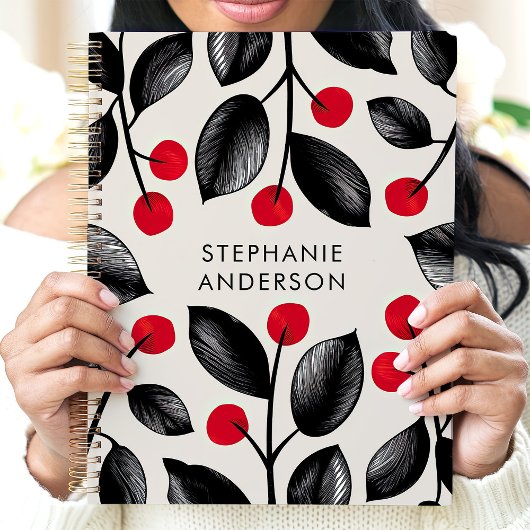 Zwarte en Rode Botanische Bessen Custom Name Planner