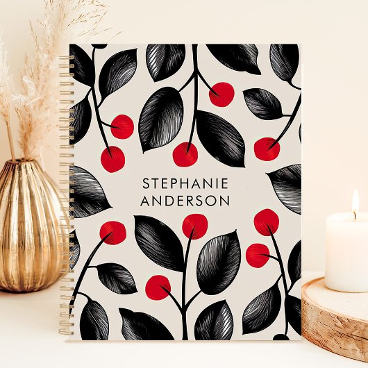 Zwarte en Rode Botanische Bessen Custom Name Planner