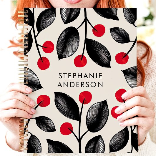 Zwarte en Rode Botanische Bessen Custom Name Planner