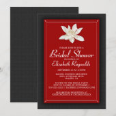 Zwarte en Rode Bridal Shower-uitnodigingen Kaart (Voorkant / Achterkant)
