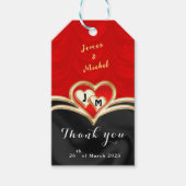 Zwarte en Rode bruiloft Cadeaulabel (Voorkant)