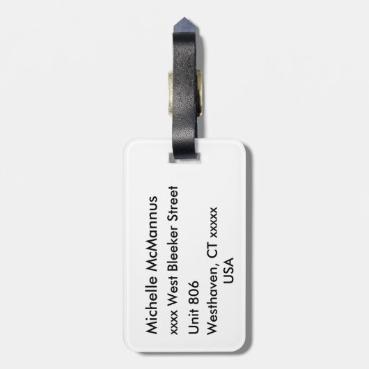 Zwarte en rode buffel gespeeld bagagelabel (Achterkant verticaal)