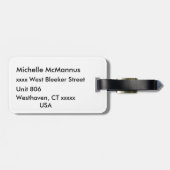 Zwarte en rode buffel gespeeld bagagelabel (Achterkant horizontaal)