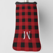 Zwarte en rode buffel gespeeld met monogram golfheadcover (Draai 90)