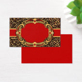 Zwarte en rode Cheetah Pattern Visitekaartjes (Bureau)