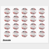Zwarte en rode chrysanthema's ronde sticker (Vel)