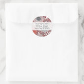 Zwarte en rode chrysanthema's ronde sticker (Tas)