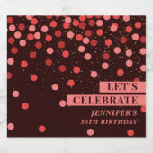 Zwarte en rode Confetti vieren we Sparkling Wijnetiket (Enkel label)