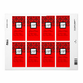 ZWARTE EN RODE DAMASKMONOGRAM, ETIKET (Full Sheet)