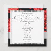 Zwarte en rode damast zoet zestien kaart (Achterkant)