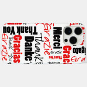 Zwarte en Rode Dank Je Wel Woordwolk Case-Mate iPhone Case (Achterkant (horizontaal))