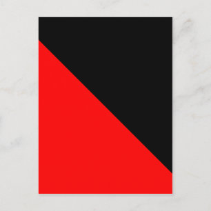 Zwarte en rode diagonale vlag briefkaart