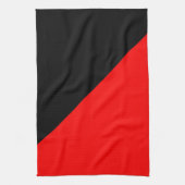 Zwarte en rode diagonale vlag theedoek (Verticaal)