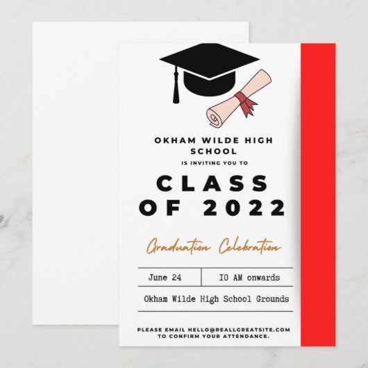 Zwarte en rode dop en tasseluitvinding kaart (Voorkant / Achterkant)