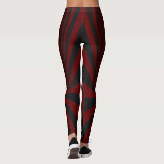 Zwarte en Rode Draai Leggings (Achterkant)