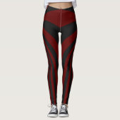 Zwarte en Rode Draai Leggings (Voorkant)