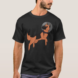 Zwarte en rode Duitse herder in de ruimte T-shirt