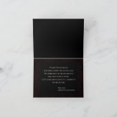 Zwarte en rode Floral gothic Dark Elegant Wedding Bedankkaart (Binnen)