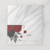 zwarte en rode florale marmer plaatskaartje (Buitenkant ongevouwen)